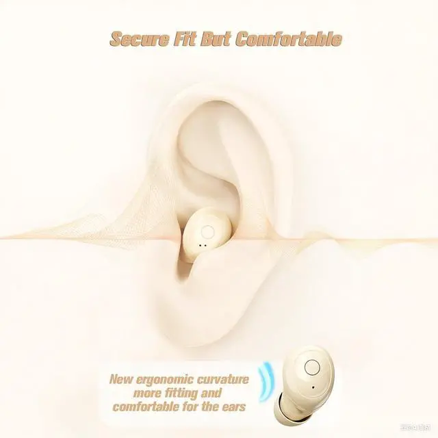 Alt view image 3 of 6 - Tiny Small Mini Invisible Earbuds Wireless Bluetooth for Small Ears Low Profile Discreet Hidden Earbuds for Work Sleep Ear Buds Invisible Headphones Skin Tone