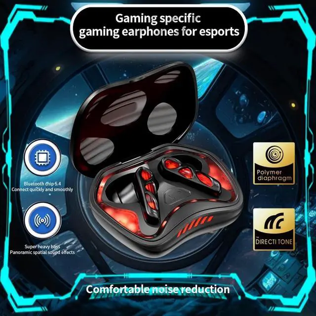 Alt view image 3 of 7 - Cool RGB Mecha True Wireless Bluetooth 5.4 Kids Gaming Earbuds Headsets with Mic Gifts for Gamer Boys Men Kids Low Latency Earbuds Earphones Gaming Blue Tooth Ear Buds for iPhone Android PC