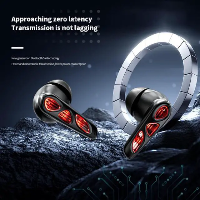 Alt view image 5 of 7 - Cool RGB Mecha True Wireless Bluetooth 5.4 Kids Gaming Earbuds Headsets with Mic Gifts for Gamer Boys Men Kids Low Latency Earbuds Earphones Gaming Blue Tooth Ear Buds for iPhone Android PC