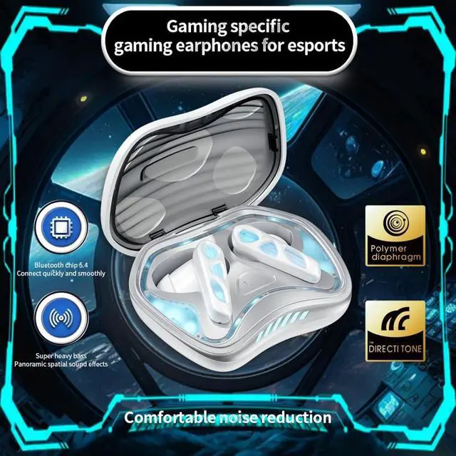 Alt view image 3 of 7 - Cool RGB Mecha True Wireless Bluetooth 5.4 Kids Gaming Earbuds Headsets with Mic Gifts for Gamer Boys Men Kids Low Latency Earbuds Earphones Gaming Blue Tooth Ear Buds for iPhone Android PC