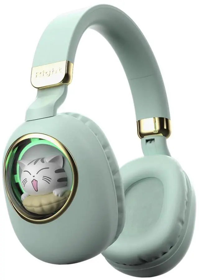 Main image of Girls Green Gaming Headset with Microphone Wired & Wireless Noise Cancelling Over Ear Headphones for Kids & School Bluetooth Earbuds
