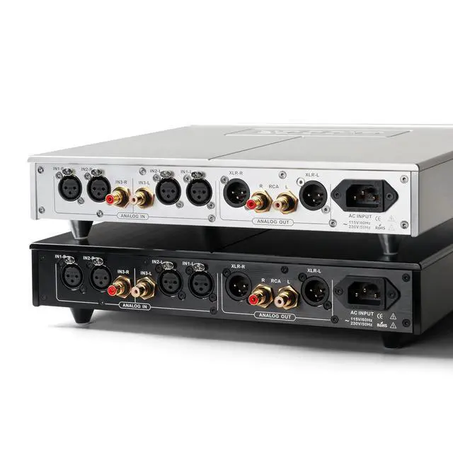 Alt view image 3 of 7 - Ladder Bach II R2R Preamplifier Discrete R2R decoding DSD Hi end Single Ended Balanced with Remote Control (Silver)