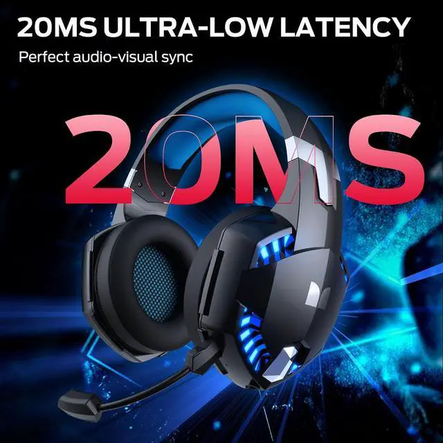 Alt view image 5 of 7 - Monster Mission 300 Wireless Gaming Headset, 2.4GHz/Bluetooth Headphones,Low Latency, Stereo, Audio Location Recognition, 48H Battery Life, Suitable for PS5, PC, PS4 and Other Gaming Devices