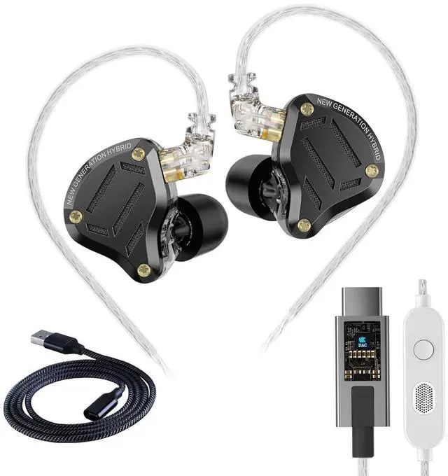 Main image of ZS10 Pro 2 USB C IEM with Mic for Gaming 4BA+1DD in Ear Monitors | Deep Bass Type C Headphone, Comfort Fit Sound Isolating Wired Earbuds, High Definition Decoding DSP with 4 EQ Modes