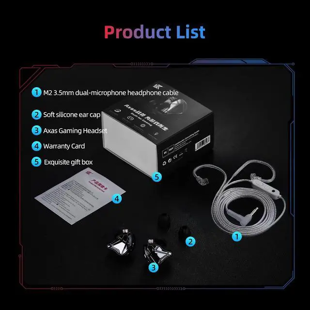 Alt view image 5 of 6 - Axas in Ear Monitor for Gaming IEM with Mic Tuned for FPS 3.5 mm Jack | Great Sound Separation & Spatiality. Wide Frequency Range. High Transparency. Powerful Bass and Detailed Treble Reproduction