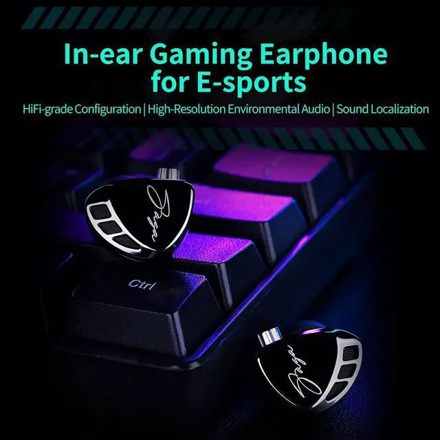 Alt view image 2 of 7 - Saga in Ear Monitors Headphone, 3.5 mm Jack Gaming IEMs with Mic | Low Distortion, Co Tuned for FPS, HiFi Gaming Full Metal IEM, Stereo Sound Deep Bass Comfort Fit Earphones
