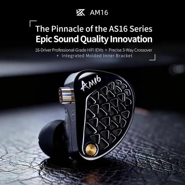 Alt view image 2 of 7 - AM16 in Ear Monitor Headphones 3.5mm Jack 16BA Drivers HiFi IEM | High Clarity Gaming Earbuds Clarity in All Frequency Stereo Sound Comfortable Headphones for Musicians (Deep Bass, Nomic)