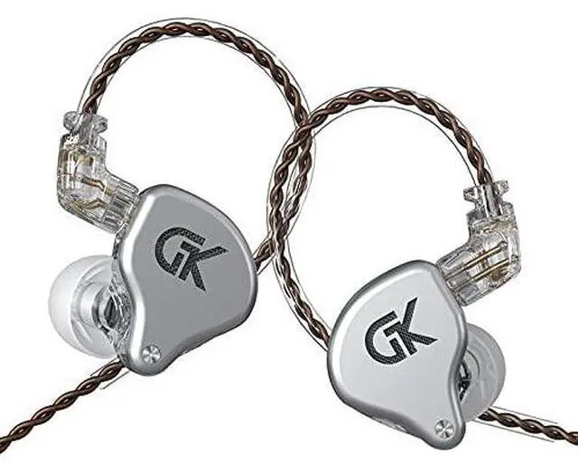 Main image of G.K Earbuds Wired Headphone with Microphone 4BA+1DD Hybrid Driver Stereo Bass Noise Isolation IEM Earphone 3.5mm Jack with Detachable Audio Cable for Musicians DJ Guitarists Gaming (Silver)