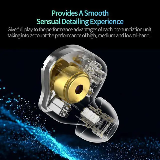 Alt view image 5 of 7 - ZS10 Pro in Ear Monitors Headphones 4BA+1DD Hybrid Drivers IEM | USB C to 3.5mm Adapter with 4 EQ Modes DSP, HiFi Clarity Sound Immersive Bass IEMs for Gaming Musician Singer Audiophile