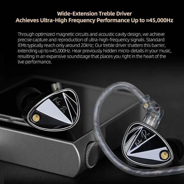 Alt view image 3 of 7 - Vader Pro in Ear Monitors Gaming Earbuds, Triple Dynamic Driver IEM with 4 Tuning Switches, Clarity in All Frequency Stereo Sound Comfortable Noise Isolating Earphones for Stage and Studio (NNMIC)