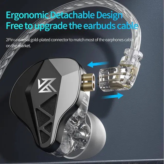 Alt view image 6 of 7 - EDXS in Ear Monitor Wired Earbuds, Sound Isolating Earphones Clarity Stereo Deep Bass HiFi IEM, Gaming Earbuds, 10mm High Performance Dynamic Driver, Secure Fit in Ear Headphones (Nomic)