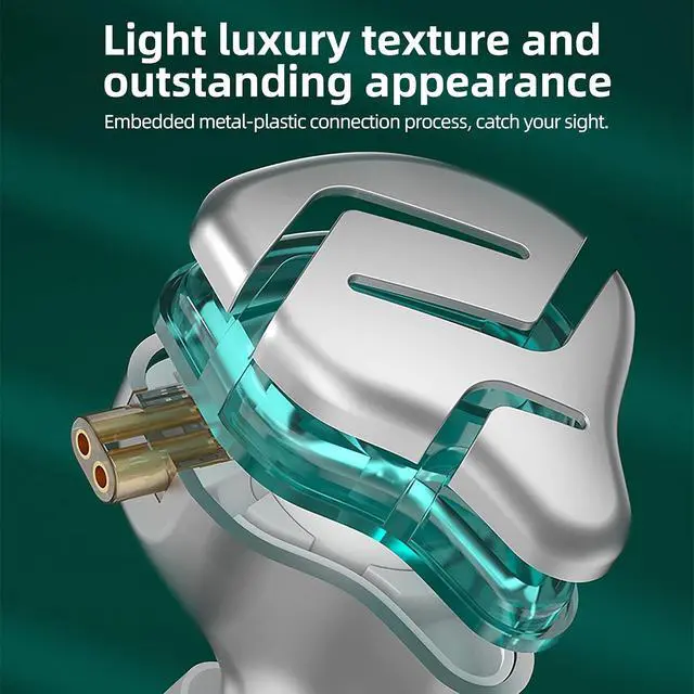 Alt view image 6 of 7 - ZES Wired Earbuds, in Ear Headphones, Gaming Earbuds, Noise Isolating Earphones Wired with Electrostatic Dynamic Hybrid Technology, Noise Cancelling Earbuds Wired (Greenmic)
