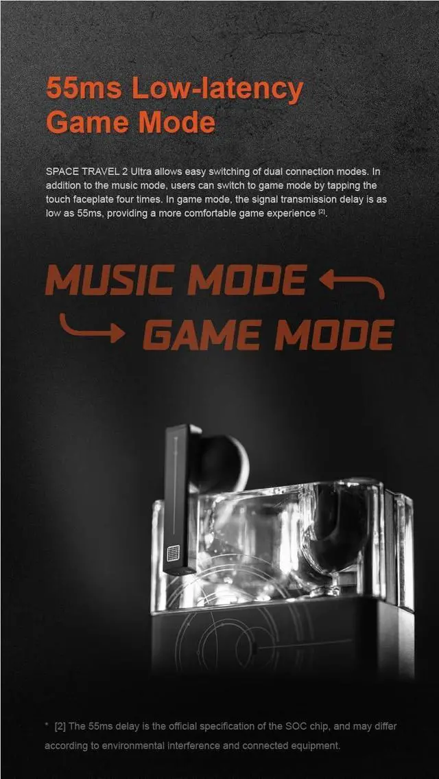 Alt view image 6 of 6 - Moondrop Space Travel 2 Ultra TWS Bluetooth 6.0 LDAC 13mm Wireless Earphones 55ms Low Latency Game Mode