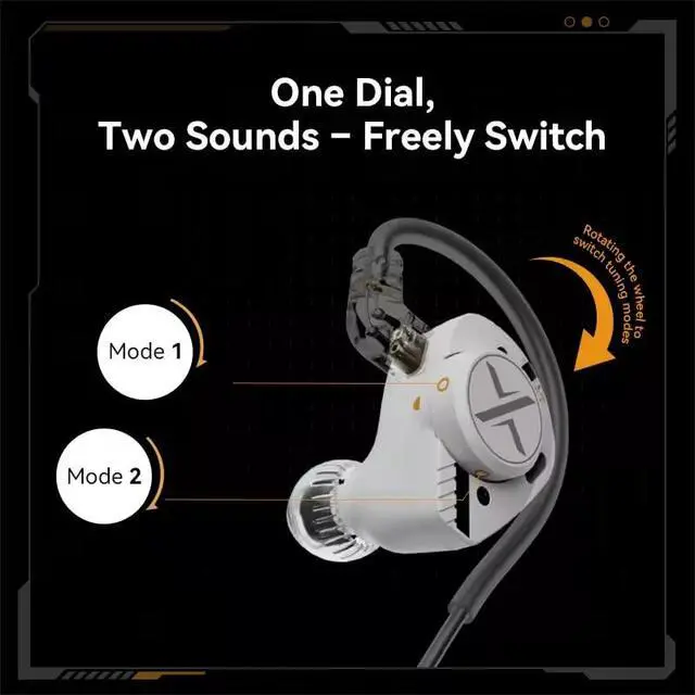 Alt view image 3 of 5 - Op.24 Earphpne 2DD 4BA Drivers in Ear Monitors with Adjustable Tuning Options 0.78 2pin S Cable Gaming Earphone (Type C with mic)