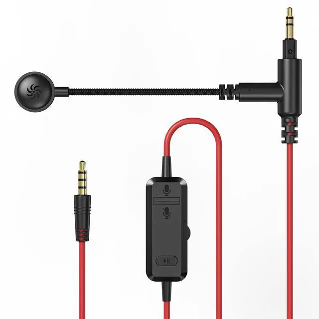 Alt view image 2 of 7 - 3.5 mm Cable with Boom Mic and Mute Volume Control for Gaming Headsets, Most Other 3.5mm Jack Headphones