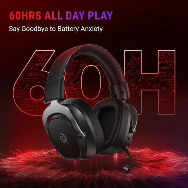 Alt view image 7 of 7 - Heroad VT200 Gaming Headset for PC: 53mm Neodymium Drivers Detachable Noise Canceling Microphone 2.4G/Bluetooth 6.0/Wired Compatible for PS4/PS5, Switch, Xbox 7.1 Surround Sound