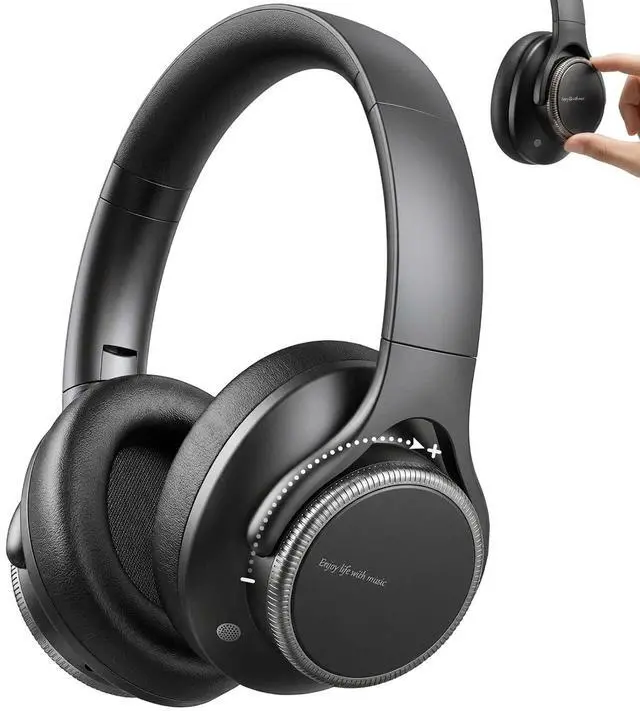 Main image of ANC Wireless Bluetooth Hybrid Active Noise Cancelling Headphones Over the Ear Earphones Sound Cancelling Headphone Headset with Noise Cancellation for Airplane Travel Gym Game Adults