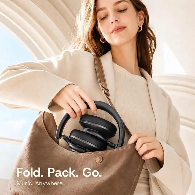 Alt view image 5 of 7 - ANC Wireless Bluetooth Hybrid Active Noise Cancelling Headphones Over the Ear Earphones Sound Cancelling Headphone Headset with Noise Cancellation for Airplane Travel Gym Game Adults