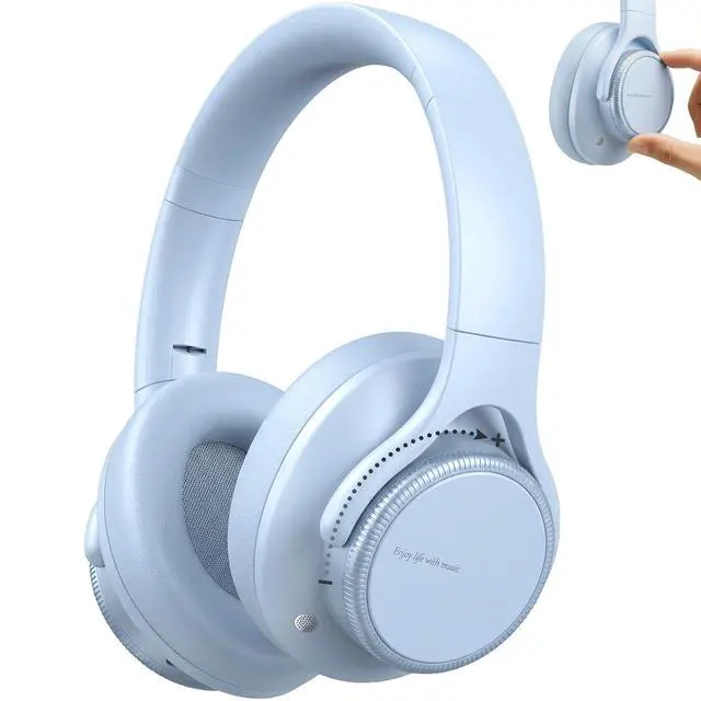 Main image of ANC Wireless Bluetooth Hybrid Active Noise Cancelling Headphones Over the Ear Earphones Sound Cancelling Headphone Headset with Noise Cancellation for Airplane Travel Gym Game Adults