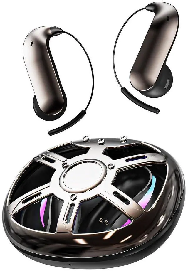 Main image of Wireless Gaming Open Ear Buds Translation Earbuds Real Time with Ultra Fine Ear Hooks Loops, Mecha Wrap Around Over the Ear Earbuds Bone Air Conduction Headphones Earphones Wireless Bluetooth
