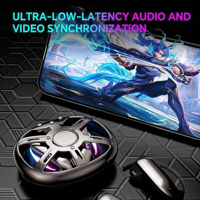 Alt view image 6 of 7 - Wireless Gaming Open Ear Buds Translation Earbuds Real Time with Ultra Fine Ear Hooks Loops, Mecha Wrap Around Over the Ear Earbuds Bone Air Conduction Headphones Earphones Wireless Bluetooth