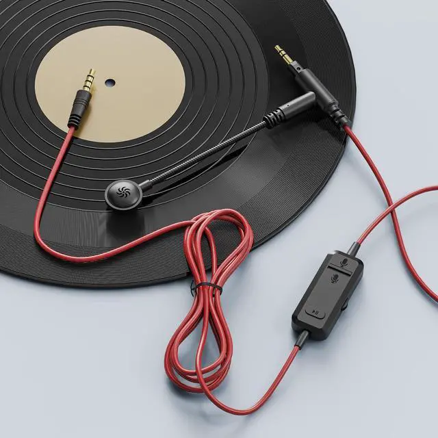 Alt view image 7 of 7 - 3.5 mm Cable with Boom Mic and Mute Volume Control for Gaming Headsets, Most Other 3.5mm Jack Headphones