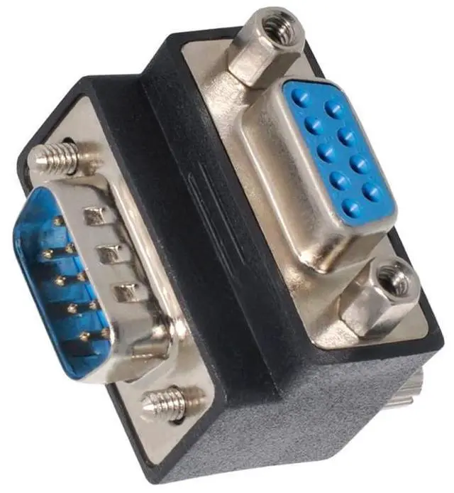 Alt view image 7 of 7 - Up Angled 90 Degree RS232 D-Sub 9Pin Male Screw Type to Female Nut Type Extension Adapter