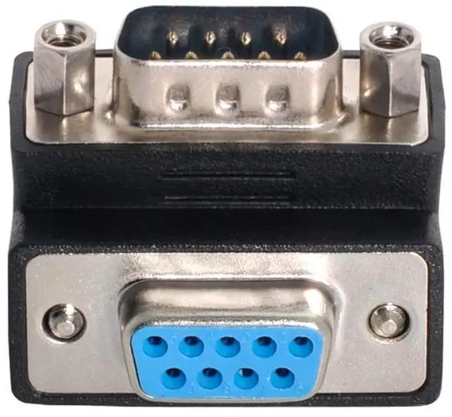 Alt view image 7 of 7 - D-Sub RS232 9Pin DB9P Male to Female Up Angled 90 Degree Extension Adapter