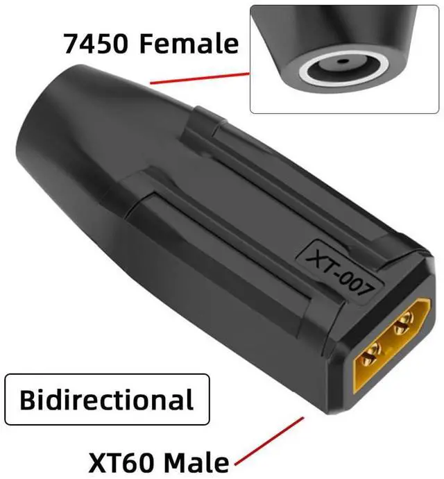 Alt view image 2 of 7 - XT60 Male SC100 Protocol to DC 7.4x5.0mm Female Fast Charging Adapter for RC Lipo Battery Quadcopter Multicopter Aeromodelling