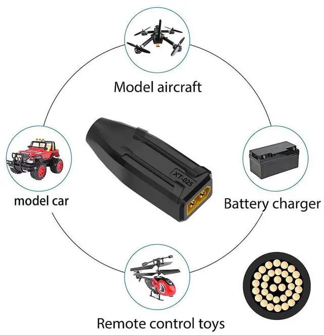 Alt view image 7 of 7 - XT60 Male SC100 Protocol to DC 5.5x2.1mm Female Adapter Fast Charging for RC Lipo Battery Quadcopter Multicopter Aeromodelling
