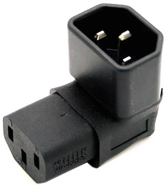 Main image of JSER IEC Male C14 to Up Direction Right Angled 90 Degree IEC Female C13 Power Extension Adapter 220V 10A Max
