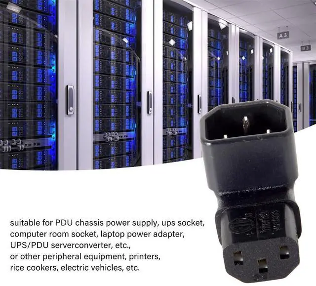 Alt view image 2 of 7 - JSER IEC Male C14 to Up Direction Right Angled 90 Degree IEC Female C13 Power Extension Adapter 220V 10A Max