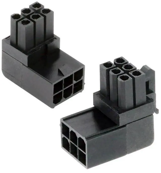 Main image of xiwai 90 Degree Up Down Angled ATX 6Pin Male to Female Power Header Adapter for GPU Graphics Card 2pcs/lot Black