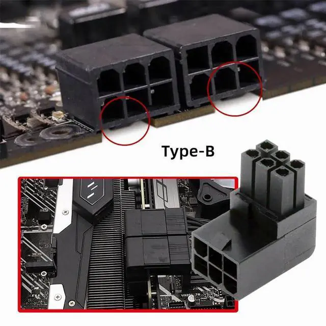 Alt view image 5 of 7 - xiwai 90 Degree Up Down Angled ATX 6Pin Male to Female Power Header Adapter for GPU Graphics Card 2pcs/lot Black
