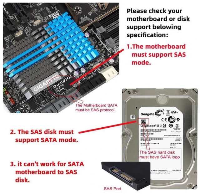 Alt view image 2 of 7 - xiwai SFF-8482 SAS 29 Pin Host to SATA 22Pin Hard Disk Drive Raid Extension Cable 10cm with 15 Pin SATA