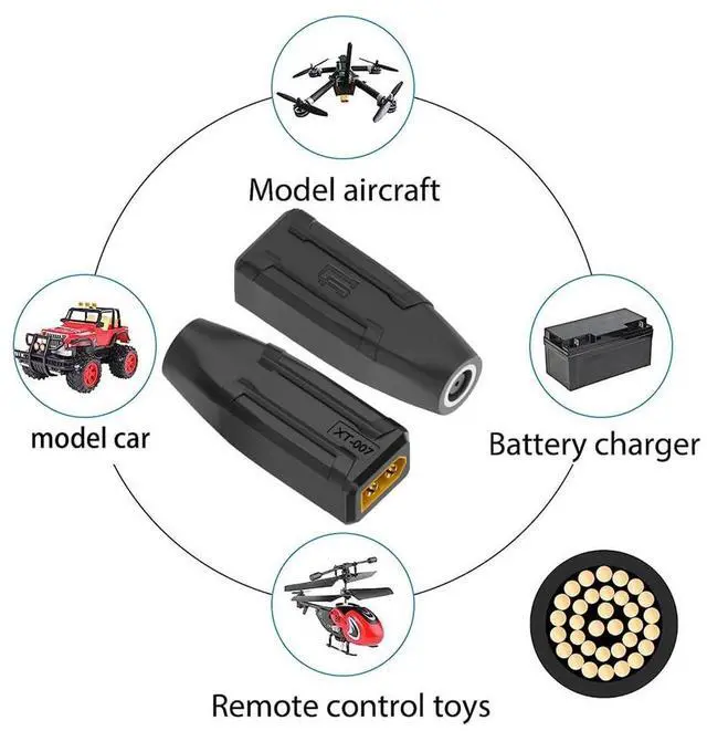 Alt view image 7 of 7 - XT60 Male SC100 Protocol to DC 7.4x5.0mm Female Fast Charging Adapter for RC Lipo Battery Quadcopter Multicopter Aeromodelling
