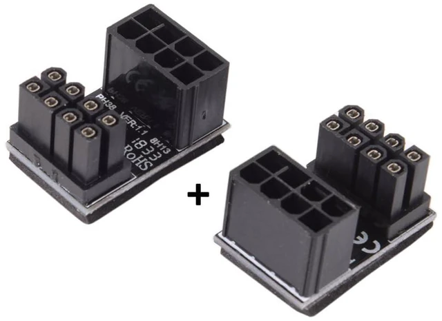 Alt view image 5 of 7 - xiwai 180 Degree Angled ATX 8Pin Female to 8pin Male Power Adapter for Desktops Graphics Card 2pcs/lot Black