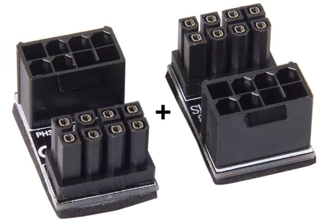 Alt view image 6 of 7 - xiwai 180 Degree Angled ATX 8Pin Female to 8pin Male Power Adapter for Desktops Graphics Card 2pcs/lot Black