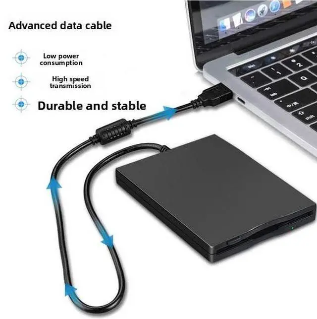 Alt view image 3 of 4 - Portable external floppy disk drive FDD 3.5-inch floppy disk drive for connecting to a computer for floppy disk reading and writing 1.44MB floppy disk capacityxd
