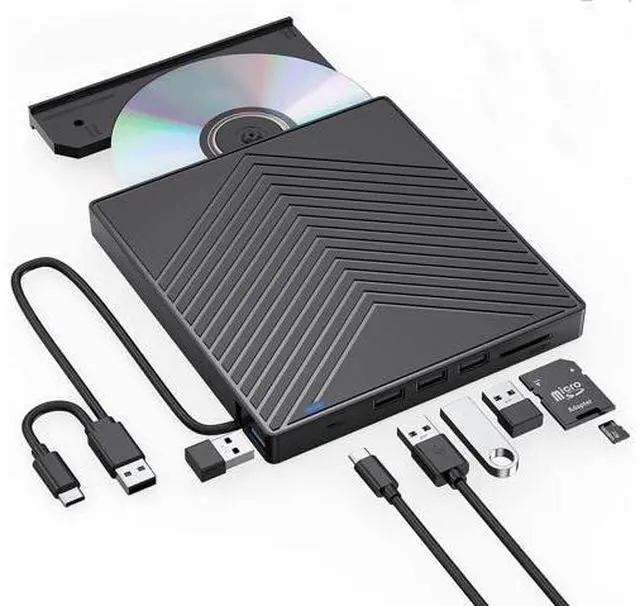 Alt view image 2 of 6 - USB external DVD burner, universal optical drive for laptops, seven-in-one ultra-thin CD/DVD/BD readerd