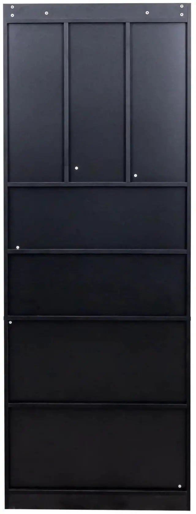 Alt view image 7 of 7 - Aukfa 2-in-1 L-Shaped Computer Desk Corner Desk w/ Hutch Drawers & Bookshelf for Home Office,Black