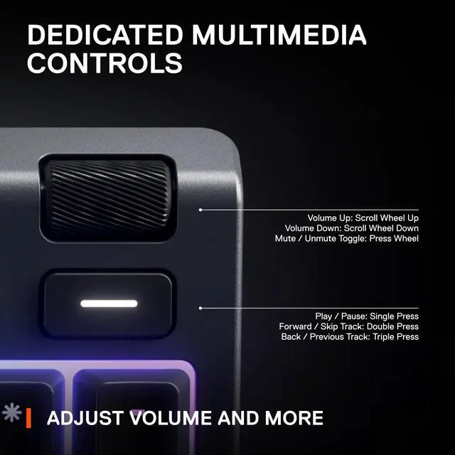 Alt view image 5 of 7 - SteelSeries Apex 3 RGB Gaming Keyboard 10-Zone RGB Illumination IP32 Water Resistant Premium Magnetic Wrist Rest (Whisper Quiet Gaming Switch)