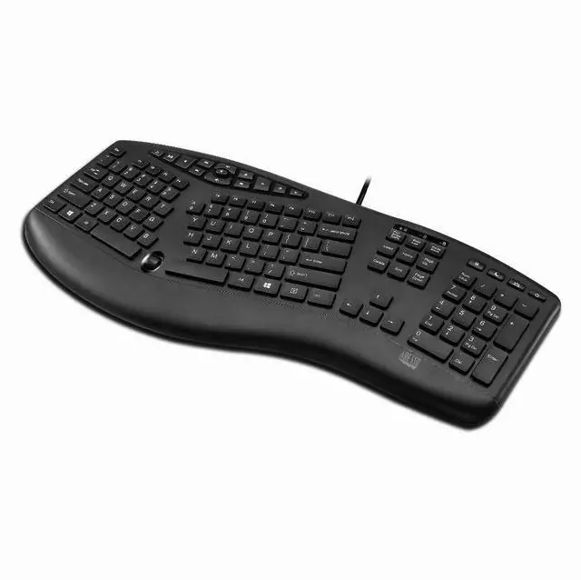 Main image of Adesso AKB-160UB Wired Ergonomic Keyboard with Integrated Palm Rest, Chiclet Keycaps, and Multimedia Hotkeys