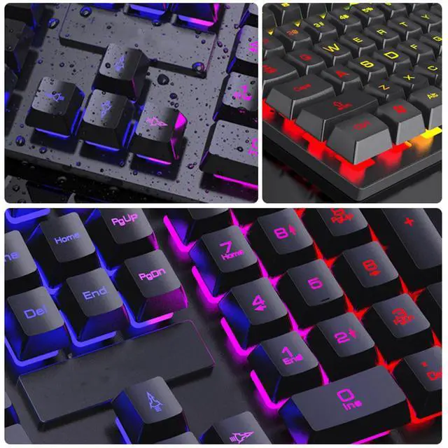 Alt view image 3 of 7 - FOREV Keyboard and Mouse Set Combo, Wired RGB Backlit Computer Keyboard with USB RGB Gaming Mouse Design for Windows PC Laptop Desktop Notebook-FV-Q305S