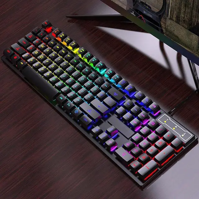 Alt view image 6 of 7 - FOREV Keyboard and Mouse Set Combo, Wired RGB Backlit Computer Keyboard with USB RGB Gaming Mouse Design for Windows PC Laptop Desktop Notebook-FV-Q305S