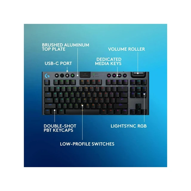 Alt view image 2 of 7 - Logitech G915 X LIGHTSPEED TKL Wireless Gaming Keyboard, Black English Clicky