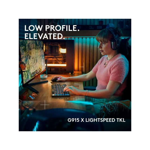 Alt view image 5 of 7 - Logitech G915 X LIGHTSPEED TKL Wireless Gaming Keyboard, Black English Clicky
