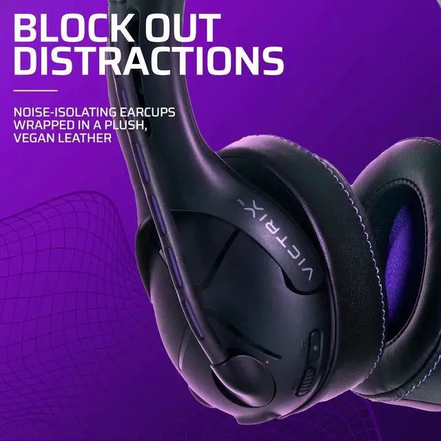 Alt view image 3 of 6 - PDP Gaming Victrix Gambit Black Wireless or Wired Gaming Headset with Noise-Canceling Mic: E-Sports Pro Audio - Xbox Series X