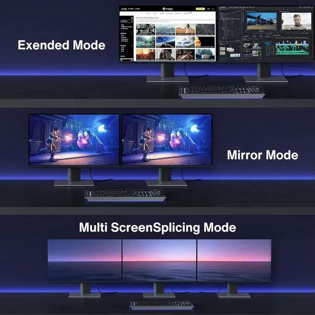 Alt view image 5 of 7 - Certified Displayport 2.1 Cable (3.3ft), 8K@60Hz DP Cable [8K@60Hz, 4K@144Hz, 2K@240Hz], 40Gbps DisplayPort 2.1 Cable Support UHBR10, HDCP, 3D, Compatible Gaming Monitor, TV, Graphics