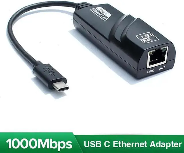 Main image of DIXSG Plug & Play USB C to Ethernet Adapter Laptop PC Gigabit Ethernet LAN Network Adapter (Type-C to Gigabit Ethernet, Ethernet to USB, Ethernet Adapter for Laptop) Supporting 10/100/1000Mbps
